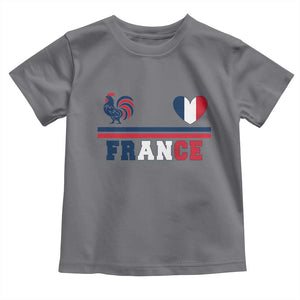 Patriotic France Soccer Fan Toddler T Shirt Fierté Football Française TS12 Charcoal Print Your Wear