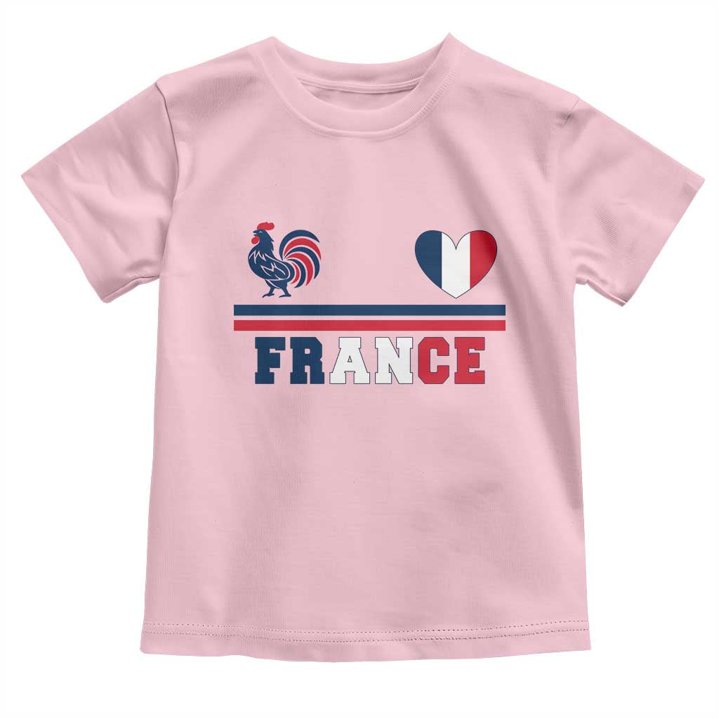 Patriotic France Soccer Fan Toddler T Shirt Fierté Football Française TS12 Light Pink Print Your Wear