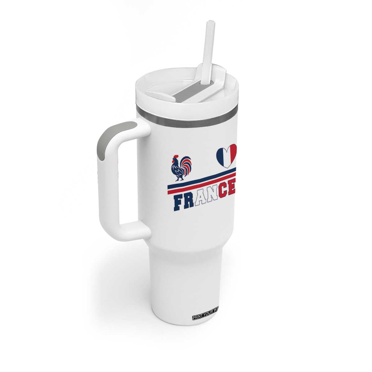Patriotic France Soccer Fan Tumbler With Handle Fierté Football Française TS12 Print Your Wear