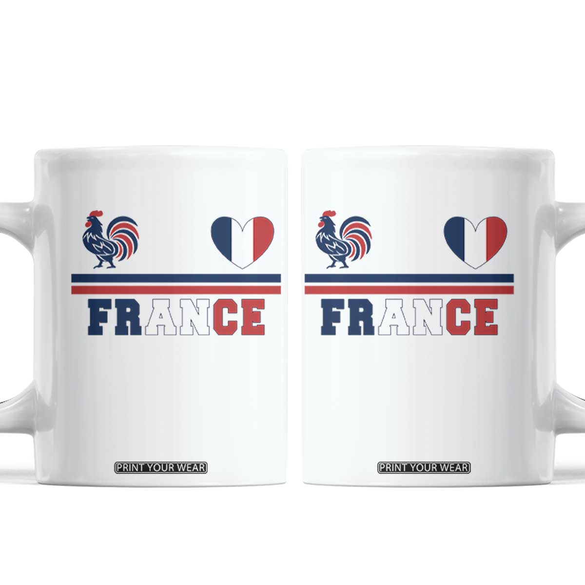 Patriotic France Soccer Fan Coffee Mug Fierté Football Française TS12 White Print Your Wear