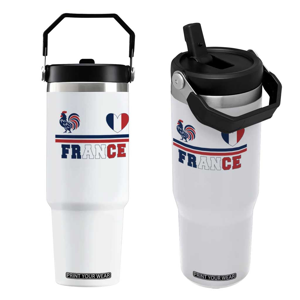 Patriotic France Soccer Fan Flip Straw Tumbler Fierté Football Française TS12 One Size: 30 oz White Print Your Wear