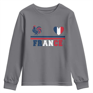 Patriotic France Soccer Fan Youth Sweatshirt Fierté Football Française TS12 Charcoal Print Your Wear