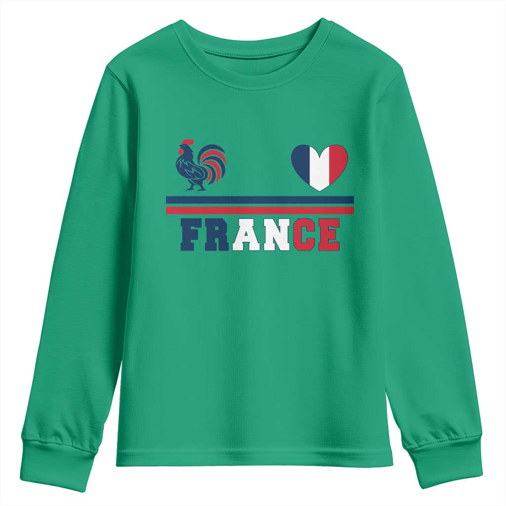 Patriotic France Soccer Fan Youth Sweatshirt Fierté Football Française TS12 Irish Green Print Your Wear