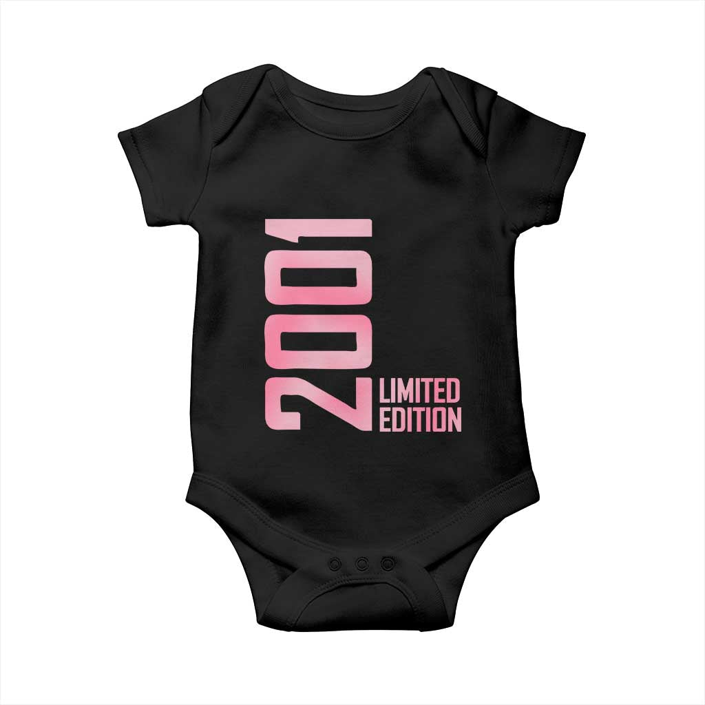 Vintage 25th Birthday Limited Edition 2001 Gift Baby Onesie TS12 Black Print Your Wear