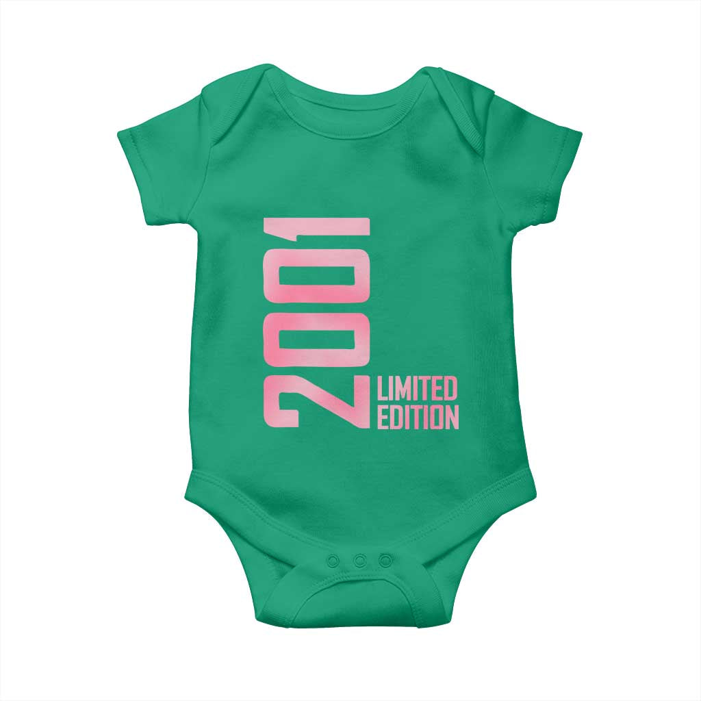 Vintage 25th Birthday Limited Edition 2001 Gift Baby Onesie TS12 Irish Green Print Your Wear