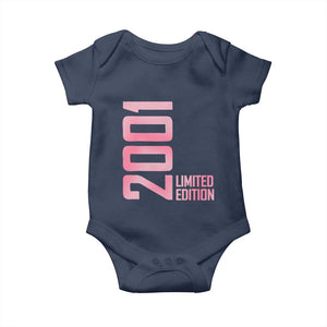 Vintage 25th Birthday Limited Edition 2001 Gift Baby Onesie TS12 Navy Print Your Wear