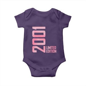 Vintage 25th Birthday Limited Edition 2001 Gift Baby Onesie TS12 Purple Print Your Wear