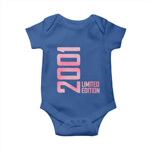 Vintage 25th Birthday Limited Edition 2001 Gift Baby Onesie TS12 Royal Blue Print Your Wear