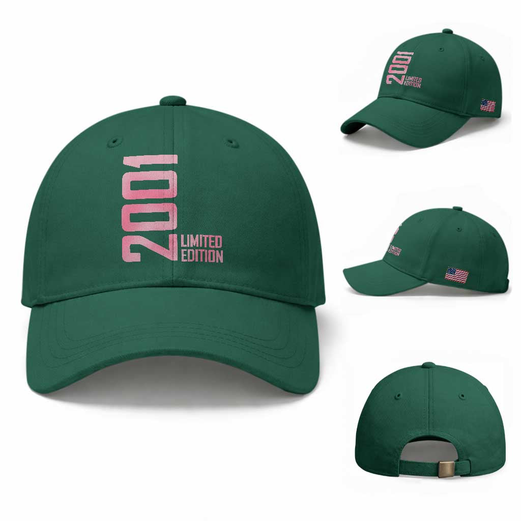 Vintage 25th Birthday Limited Edition 2001 Gift Baseball Cap TS12 Baseball Cap Universal Fit Irish Green Print Your Wear