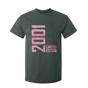 Vintage 25th Birthday Limited Edition 2001 Gift T Shirt For Kid TS12 Dark Forest Green Print Your Wear