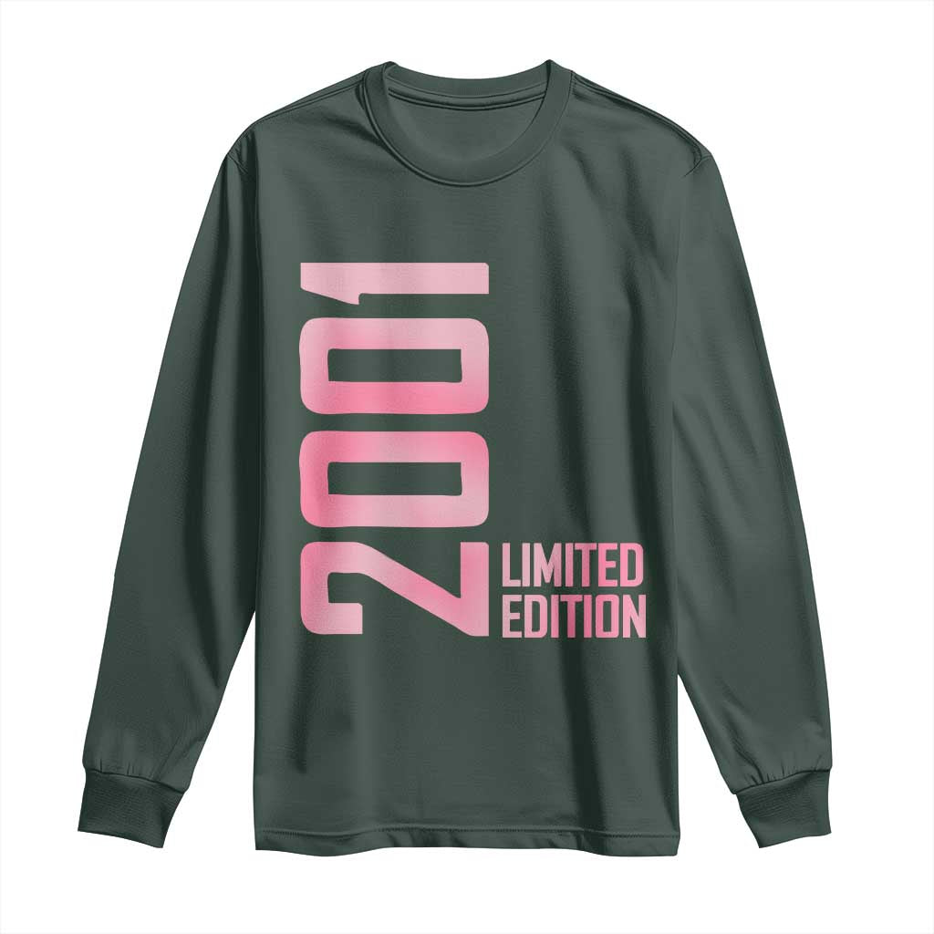 Vintage 25th Birthday Limited Edition 2001 Gift Long Sleeve Shirt TS12 Dark Forest Green Print Your Wear