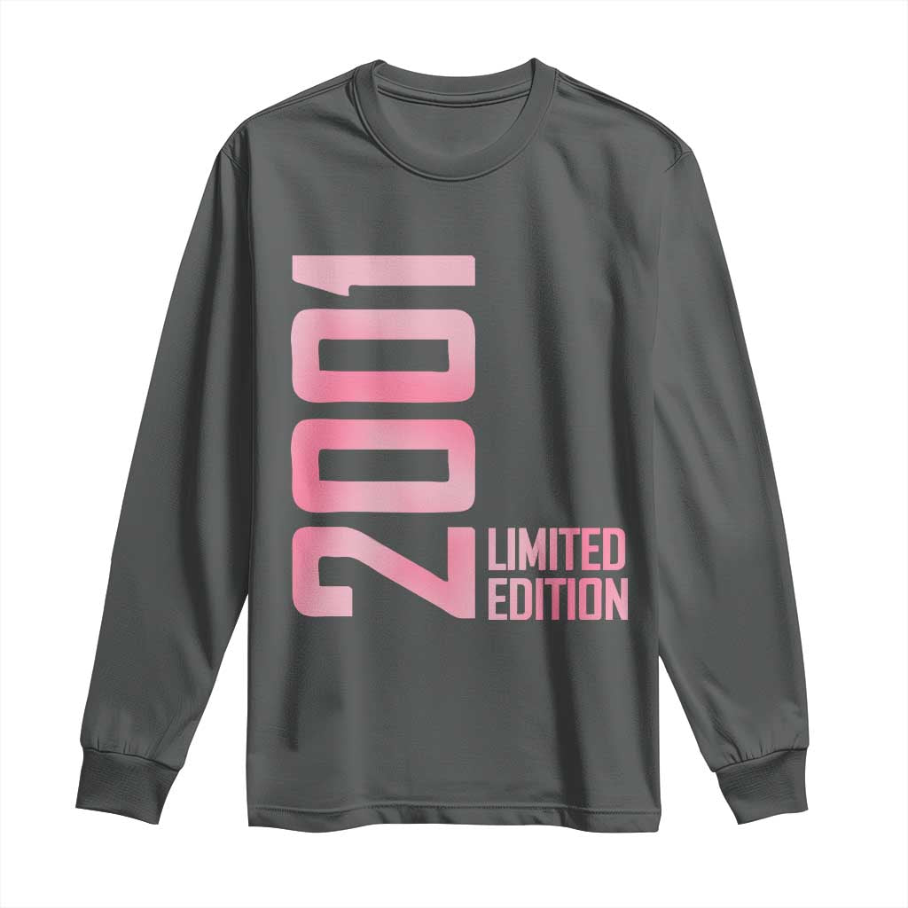 Vintage 25th Birthday Limited Edition 2001 Gift Long Sleeve Shirt TS12 Dark Heather Print Your Wear