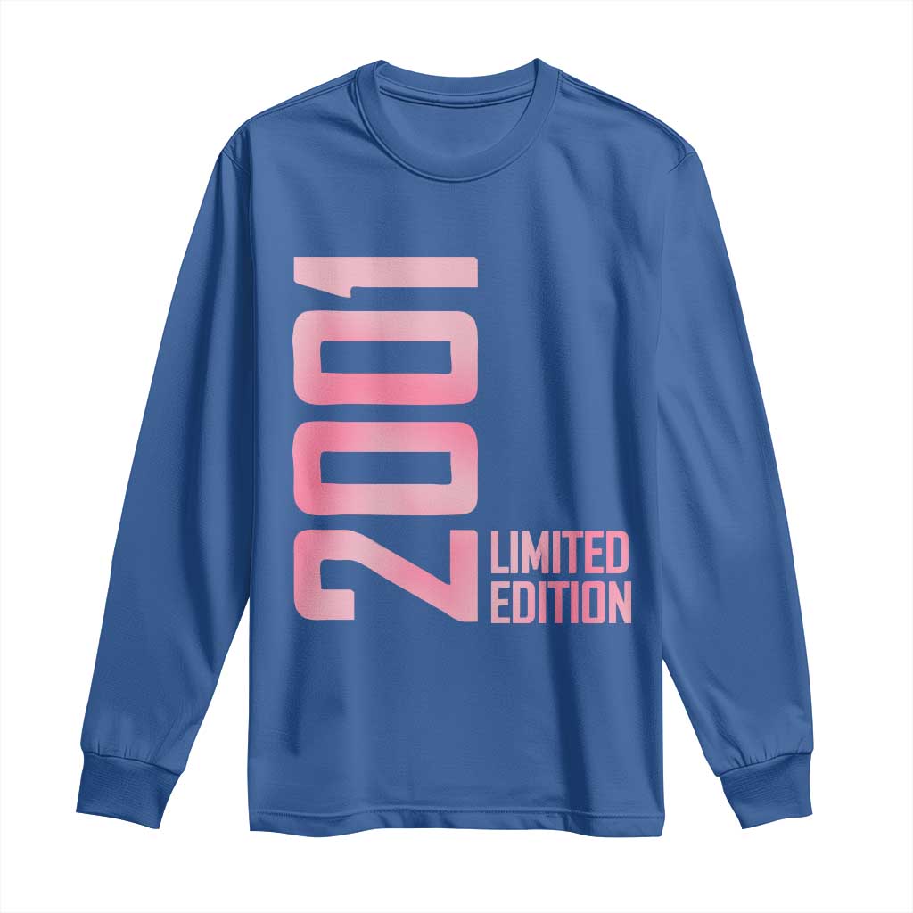 Vintage 25th Birthday Limited Edition 2001 Gift Long Sleeve Shirt TS12 Royal Blue Print Your Wear
