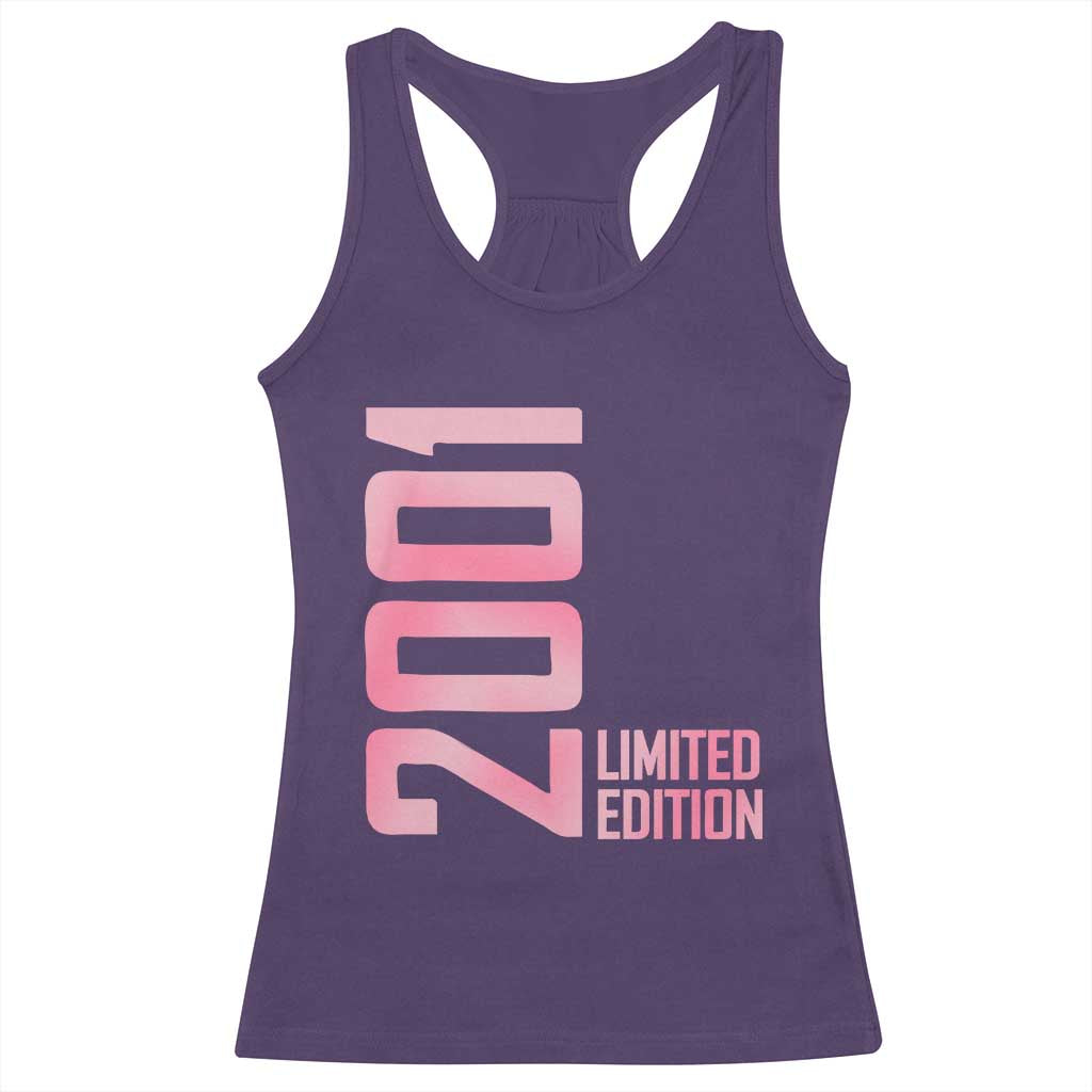 Vintage 25th Birthday Limited Edition 2001 Gift Racerback Tank Top TS12 Purple Print Your Wear