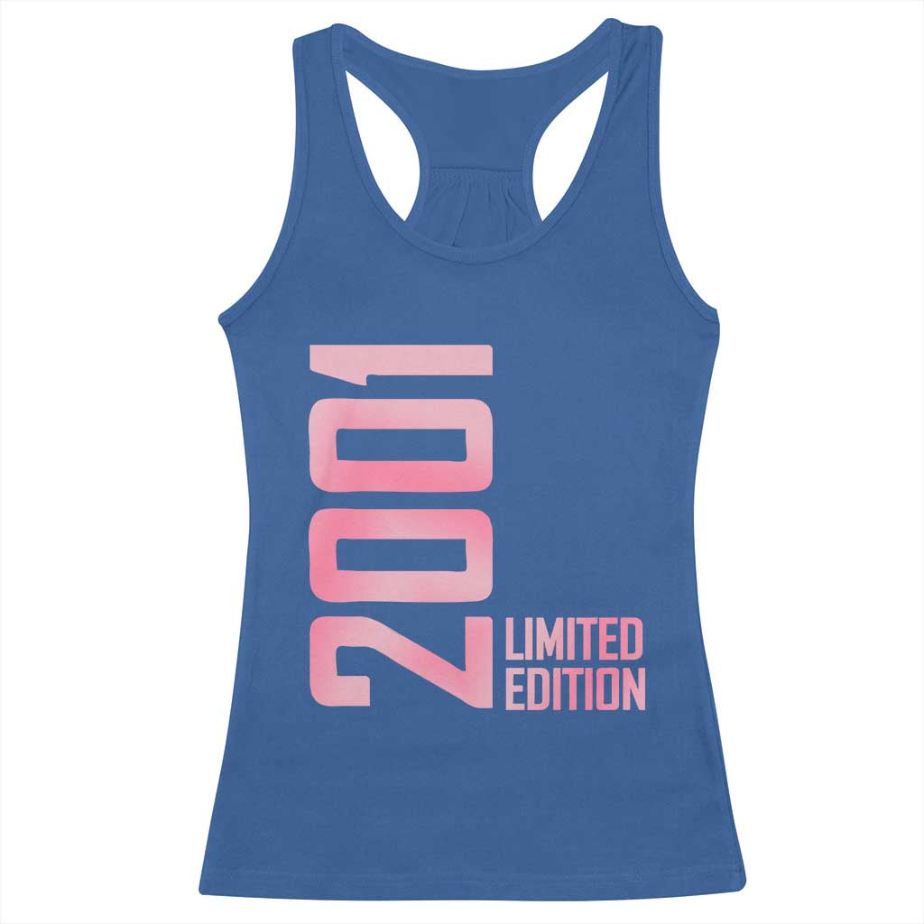 Vintage 25th Birthday Limited Edition 2001 Gift Racerback Tank Top TS12 Royal Blue Print Your Wear