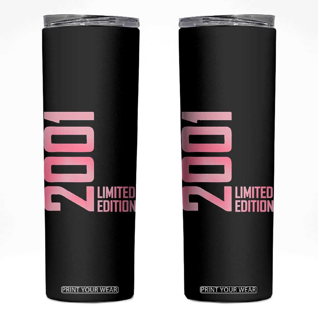 Vintage 25th Birthday Limited Edition 2001 Gift Skinny Tumbler TS12 Black Print Your Wear