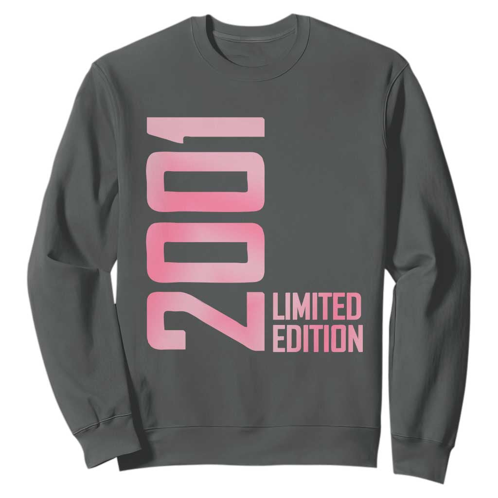 Vintage 25th Birthday Limited Edition 2001 Gift Sweatshirt TS12 Dark Heather Print Your Wear