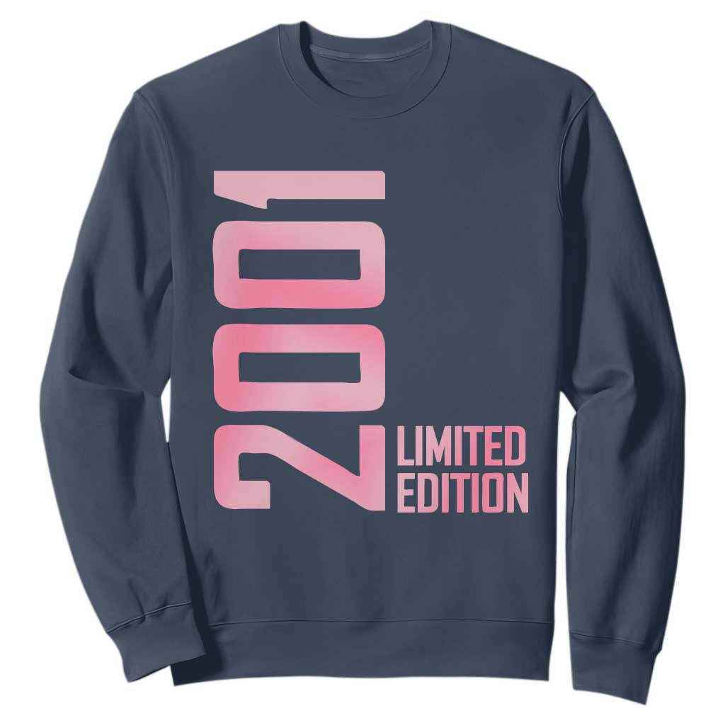 Vintage 25th Birthday Limited Edition 2001 Gift Sweatshirt TS12 Navy Print Your Wear