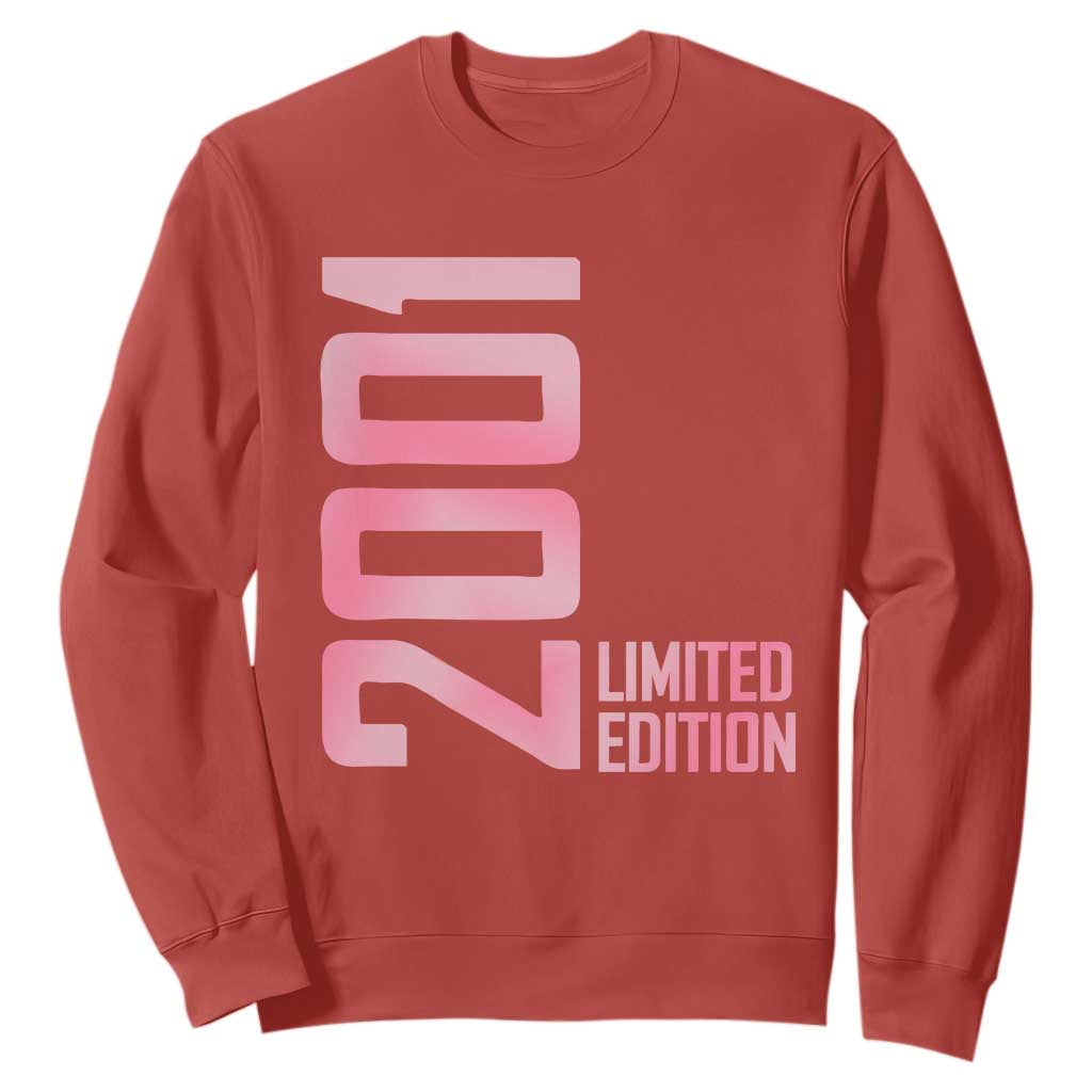Vintage 25th Birthday Limited Edition 2001 Gift Sweatshirt TS12 Red Print Your Wear