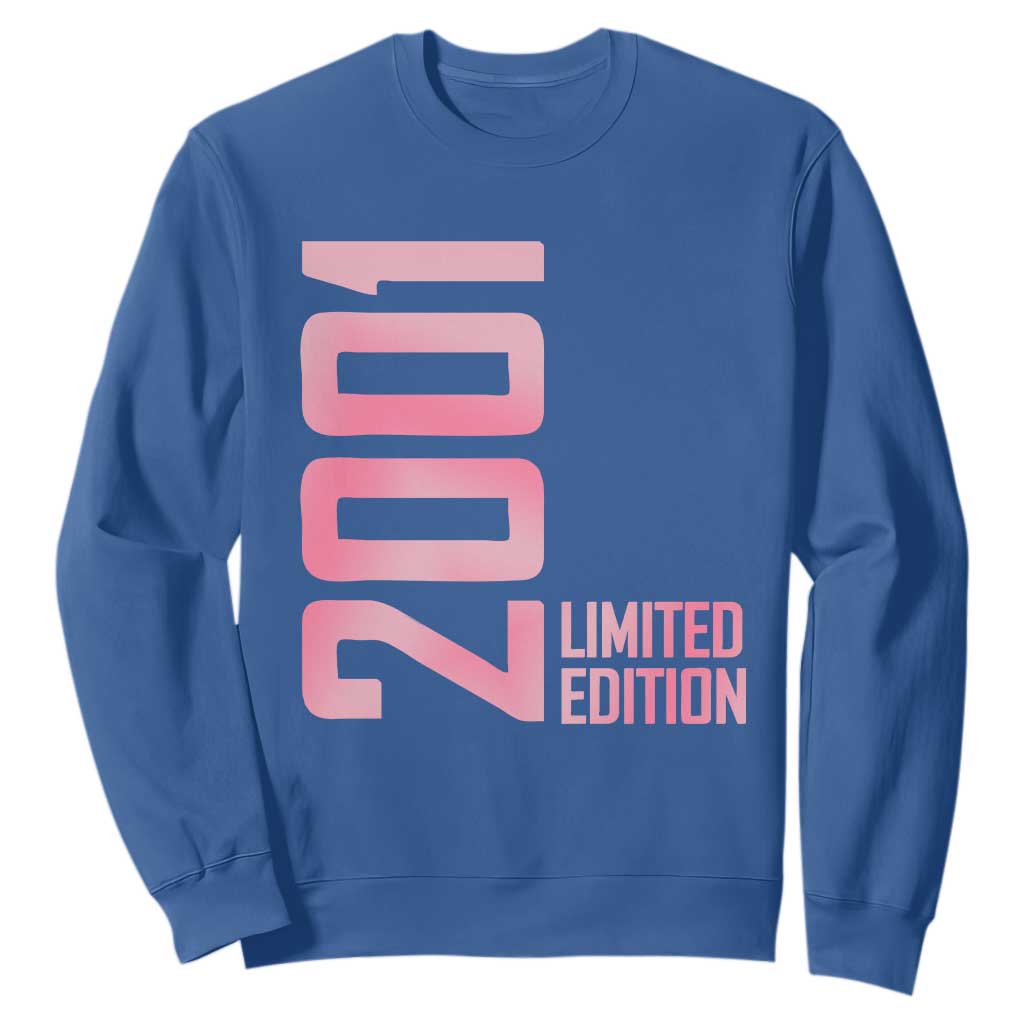 Vintage 25th Birthday Limited Edition 2001 Gift Sweatshirt TS12 Royal Blue Print Your Wear