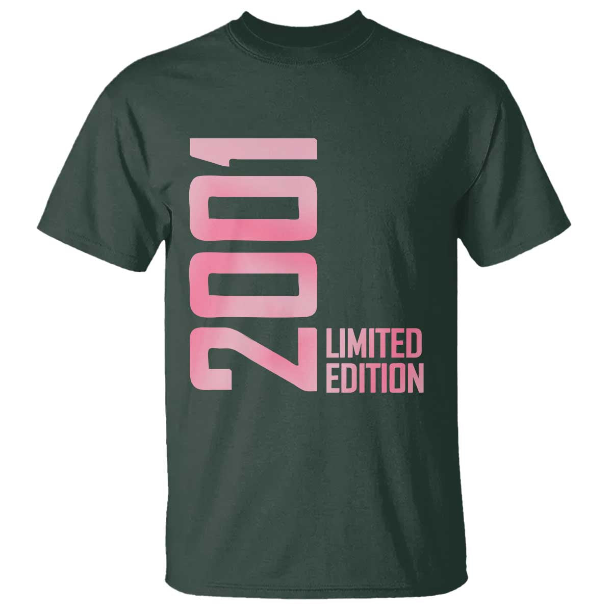 Vintage 25th Birthday Limited Edition 2001 Gift T Shirt TS12 Dark Forest Green Print Your Wear
