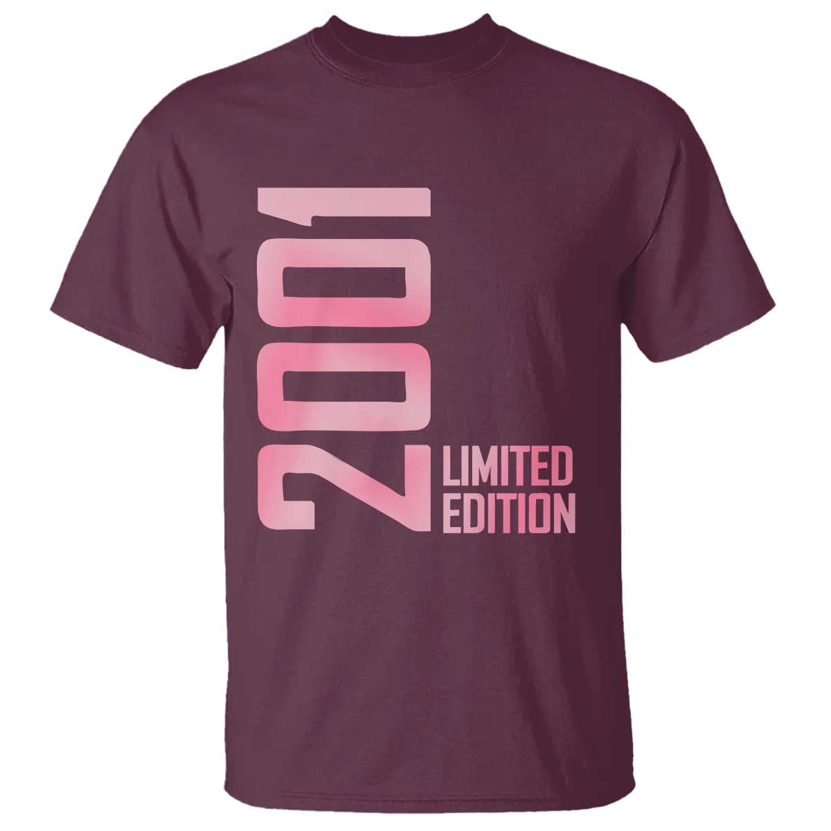 Vintage 25th Birthday Limited Edition 2001 Gift T Shirt TS12 Maroon Print Your Wear