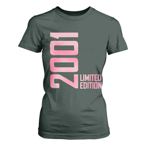 Vintage 25th Birthday Limited Edition 2001 Gift T Shirt For Women TS12 Dark Forest Green Print Your Wear