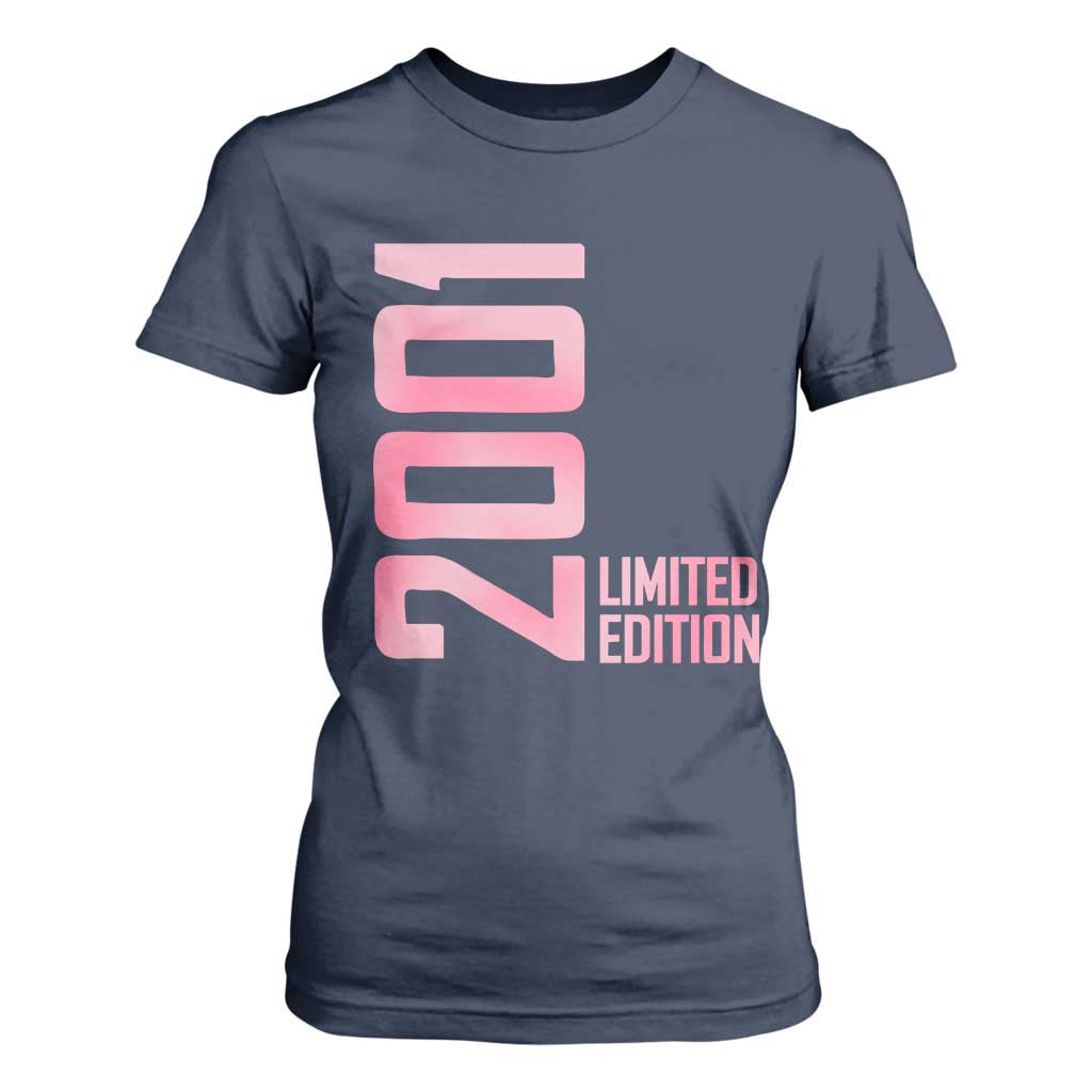 Vintage 25th Birthday Limited Edition 2001 Gift T Shirt For Women TS12 Navy Print Your Wear