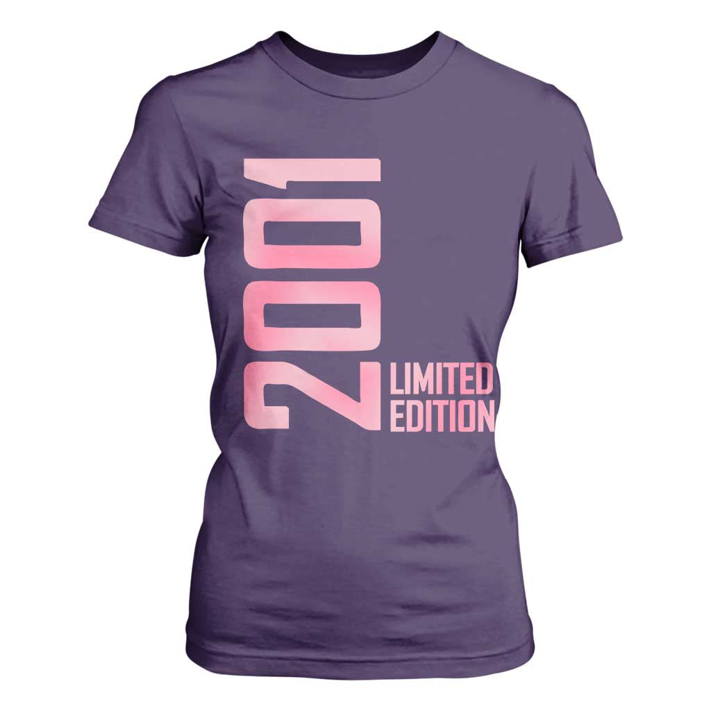 Vintage 25th Birthday Limited Edition 2001 Gift T Shirt For Women TS12 Purple Print Your Wear