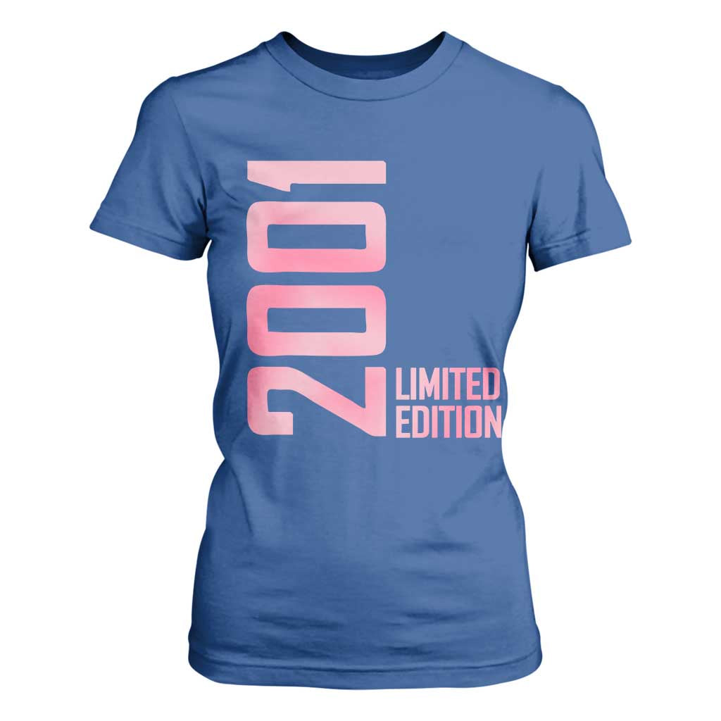 Vintage 25th Birthday Limited Edition 2001 Gift T Shirt For Women TS12 Royal Blue Print Your Wear