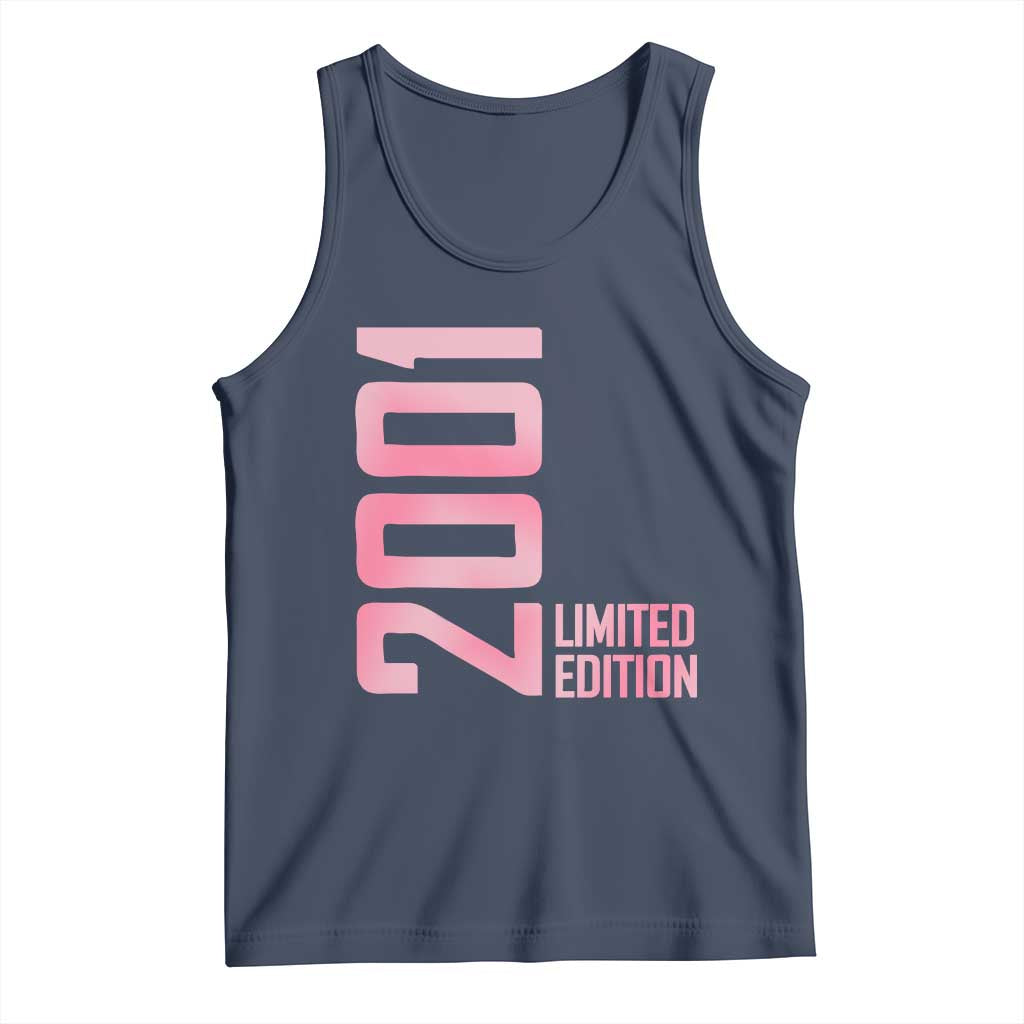 Vintage 25th Birthday Limited Edition 2001 Gift Tank Top TS12 Navy Print Your Wear