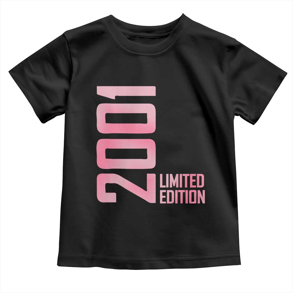 Vintage 25th Birthday Limited Edition 2001 Gift Toddler T Shirt TS12 Black Print Your Wear