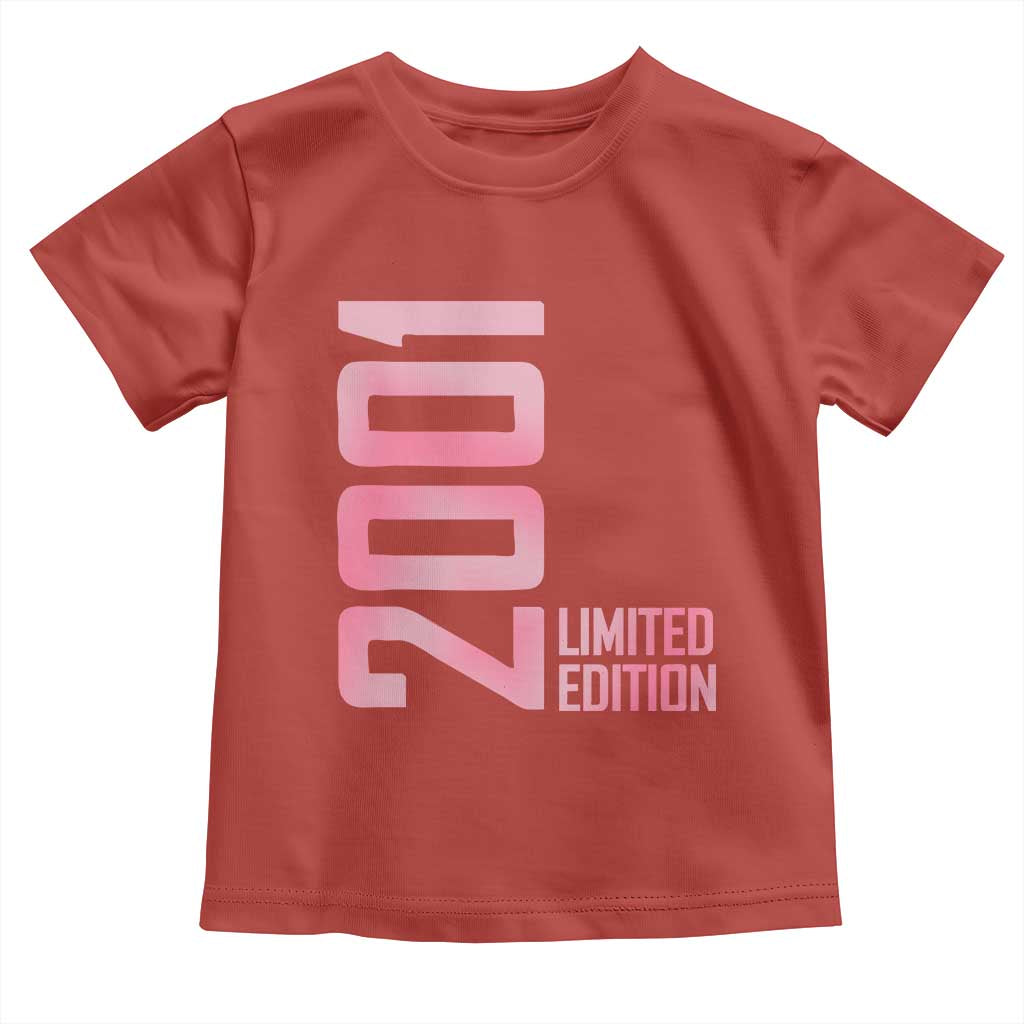 Vintage 25th Birthday Limited Edition 2001 Gift Toddler T Shirt TS12 Red Print Your Wear