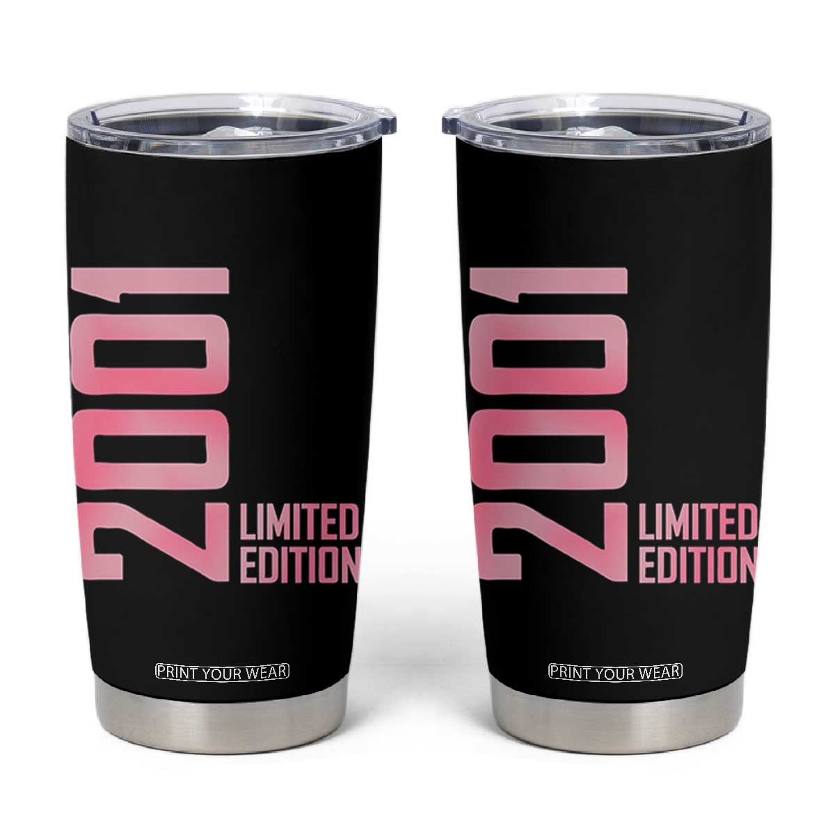 Vintage 25th Birthday Limited Edition 2001 Gift Tumbler Cup TS12 Black Print Your Wear