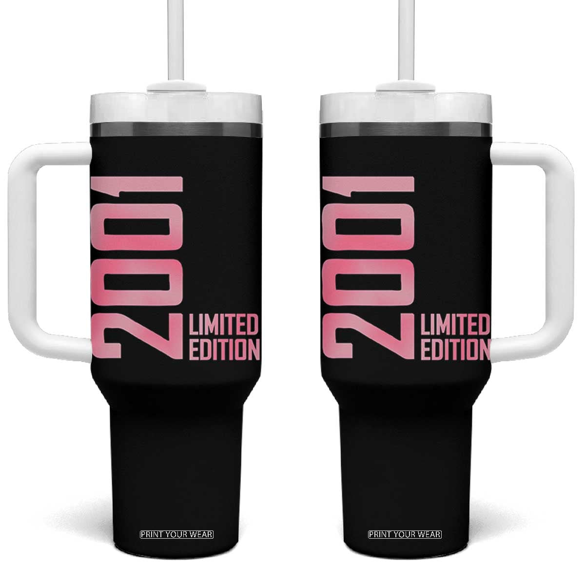 Vintage 25th Birthday Limited Edition 2001 Gift Tumbler With Handle TS12 One Size: 40 oz Black Print Your Wear