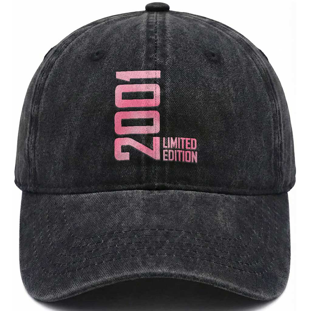 Vintage 25th Birthday Limited Edition 2001 Gift Washed Cotton Baseball Cap TS12 Print Your Wear