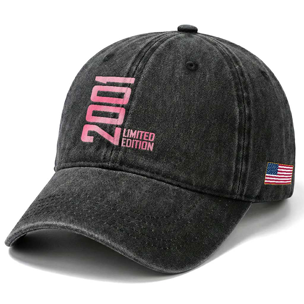 Vintage 25th Birthday Limited Edition 2001 Gift Washed Cotton Baseball Cap TS12 Print Your Wear