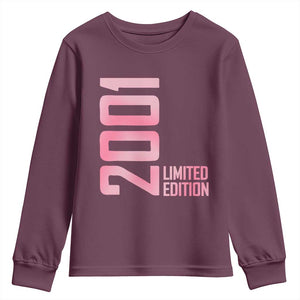 Vintage 25th Birthday Limited Edition 2001 Gift Youth Sweatshirt TS12 Maroon Print Your Wear