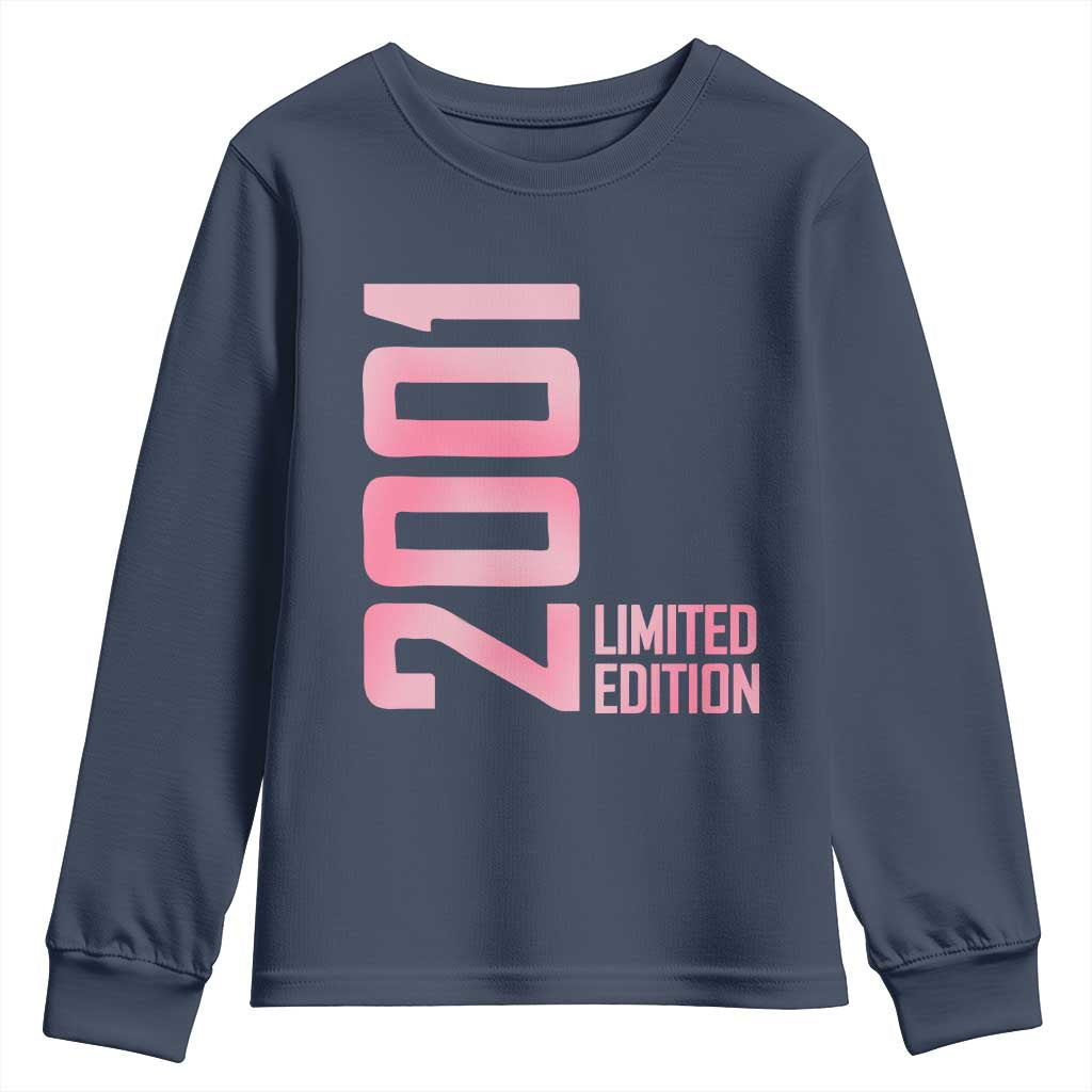 Vintage 25th Birthday Limited Edition 2001 Gift Youth Sweatshirt TS12 Navy Print Your Wear