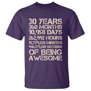 Vintage 30th Birthday Gift T Shirt 30 Years Of Being Awesome TS12 Purple Print Your Wear