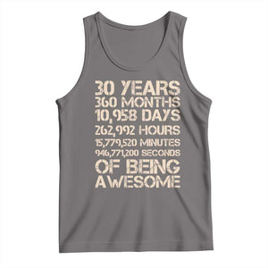 Vintage 30th Birthday Gift Tank Top 30 Years Of Being Awesome TS12 Deep Heather Print Your Wear