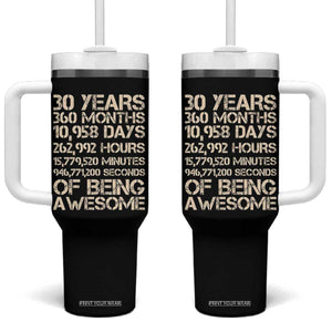Vintage 30th Birthday Gift Tumbler With Handle 30 Years Of Being Awesome TS12 One Size: 40 oz Black Print Your Wear