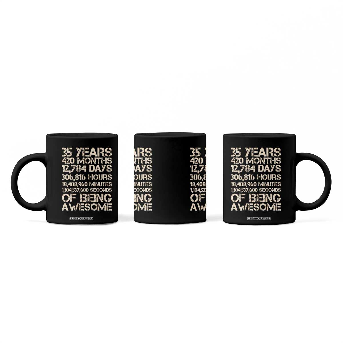 Vintage 35th Birthday Gift Coffee Mug 35 Years Of Being Awesome TS12 Print Your Wear
