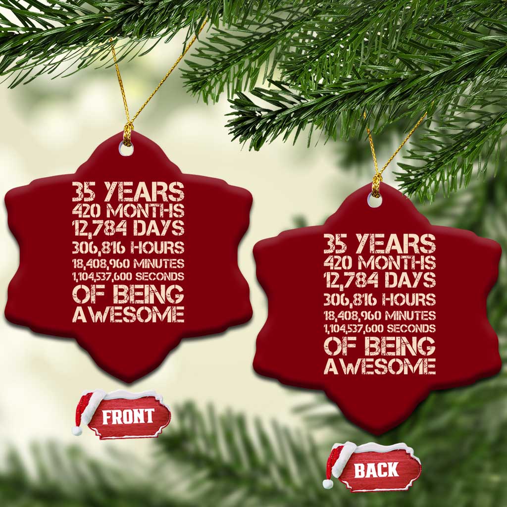 Vintage 35th Birthday Gift Ceramic Ornament 35 Years Of Being Awesome TS12 Print Your Wear