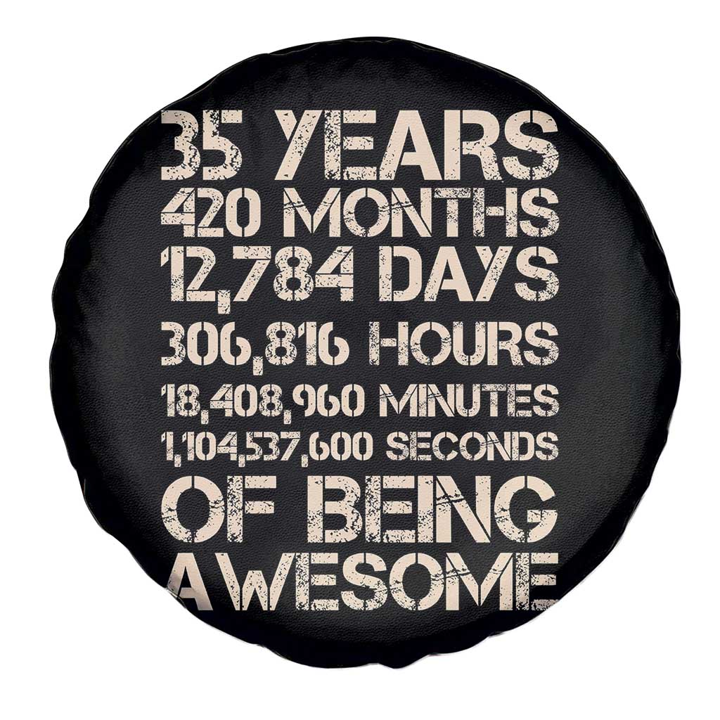 Vintage 35th Birthday Gift Spare Tire Cover 35 Years Of Being Awesome TS12 Print Your Wear