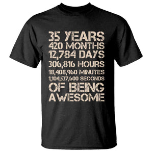 Vintage 35th Birthday Gift T Shirt 35 Years Of Being Awesome TS12 Black Print Your Wear