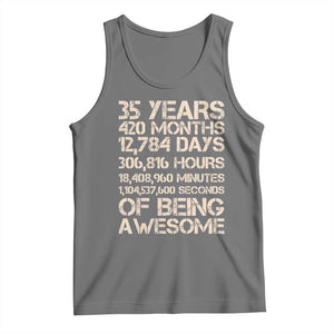 Vintage 35th Birthday Gift Tank Top 35 Years Of Being Awesome TS12 Black Heather Print Your Wear