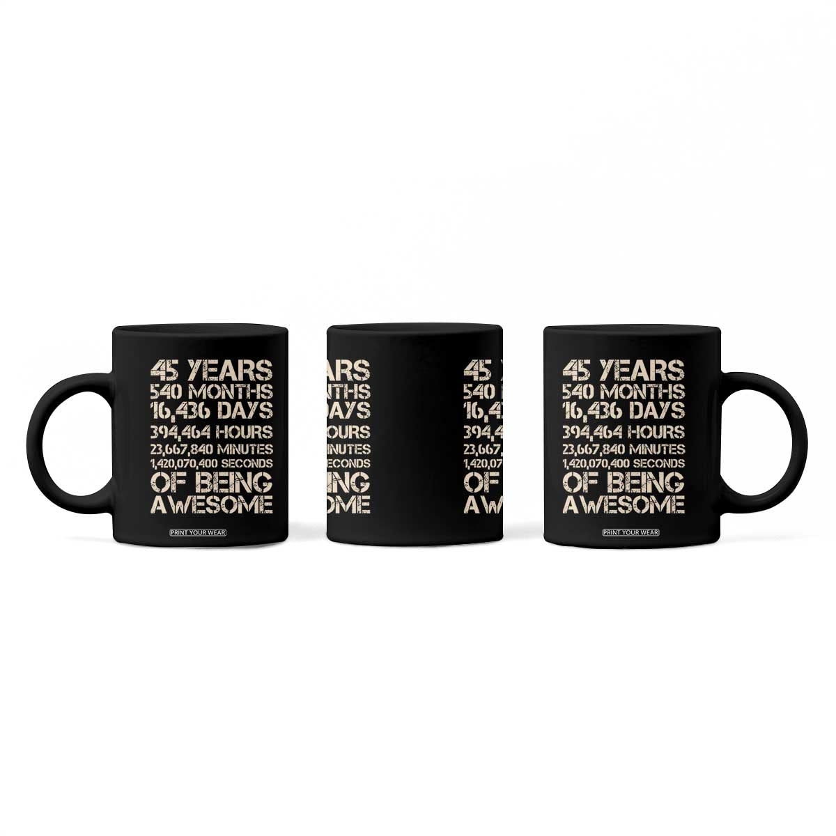 Vintage 45th Birthday Gift Coffee Mug 45 Years Of Being Awesome TS12 Print Your Wear