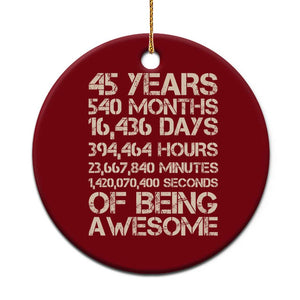 Vintage 45th Birthday Gift Ceramic Ornament 45 Years Of Being Awesome TS12 1pc Red Print Your Wear