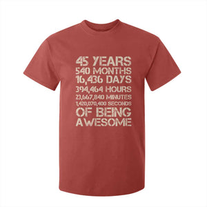 Vintage 45th Birthday Gift T Shirt For Kid 45 Years Of Being Awesome TS12 Red Print Your Wear